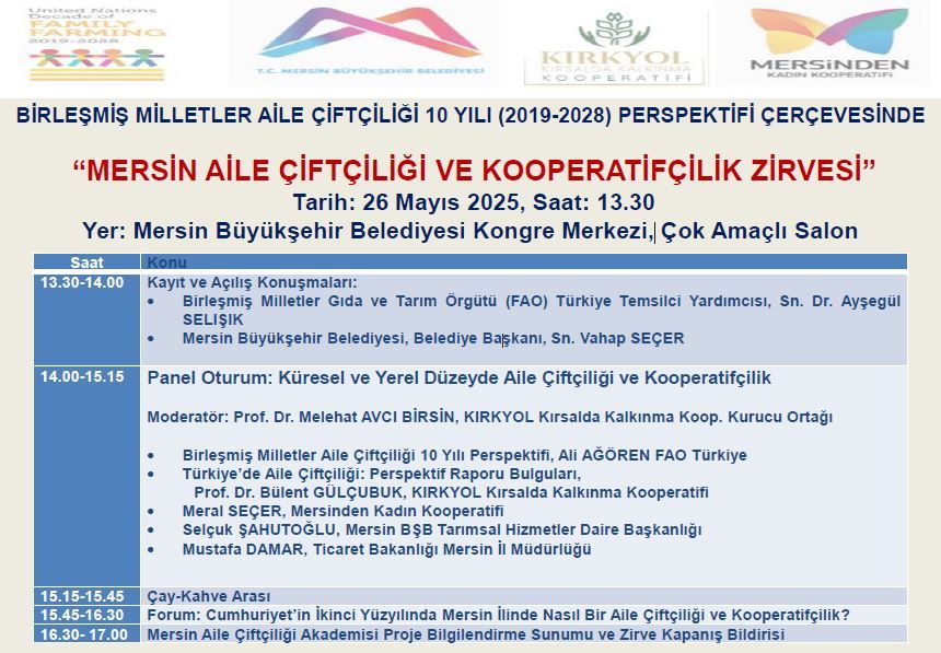 Mersin Aile Çiftçiliği ve Kooperatifçilik Zirvesi